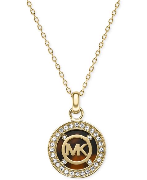 michael kors pendant gold|michael kors necklace set.